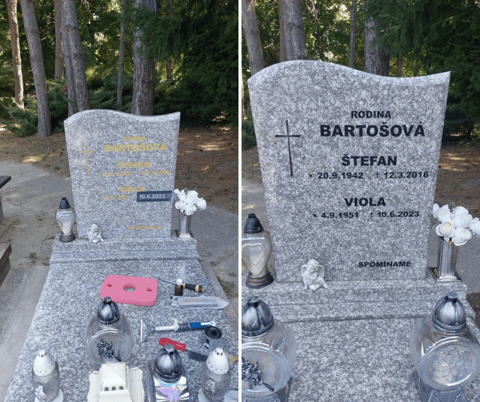 Obnova a doplnenie písma na pomníku