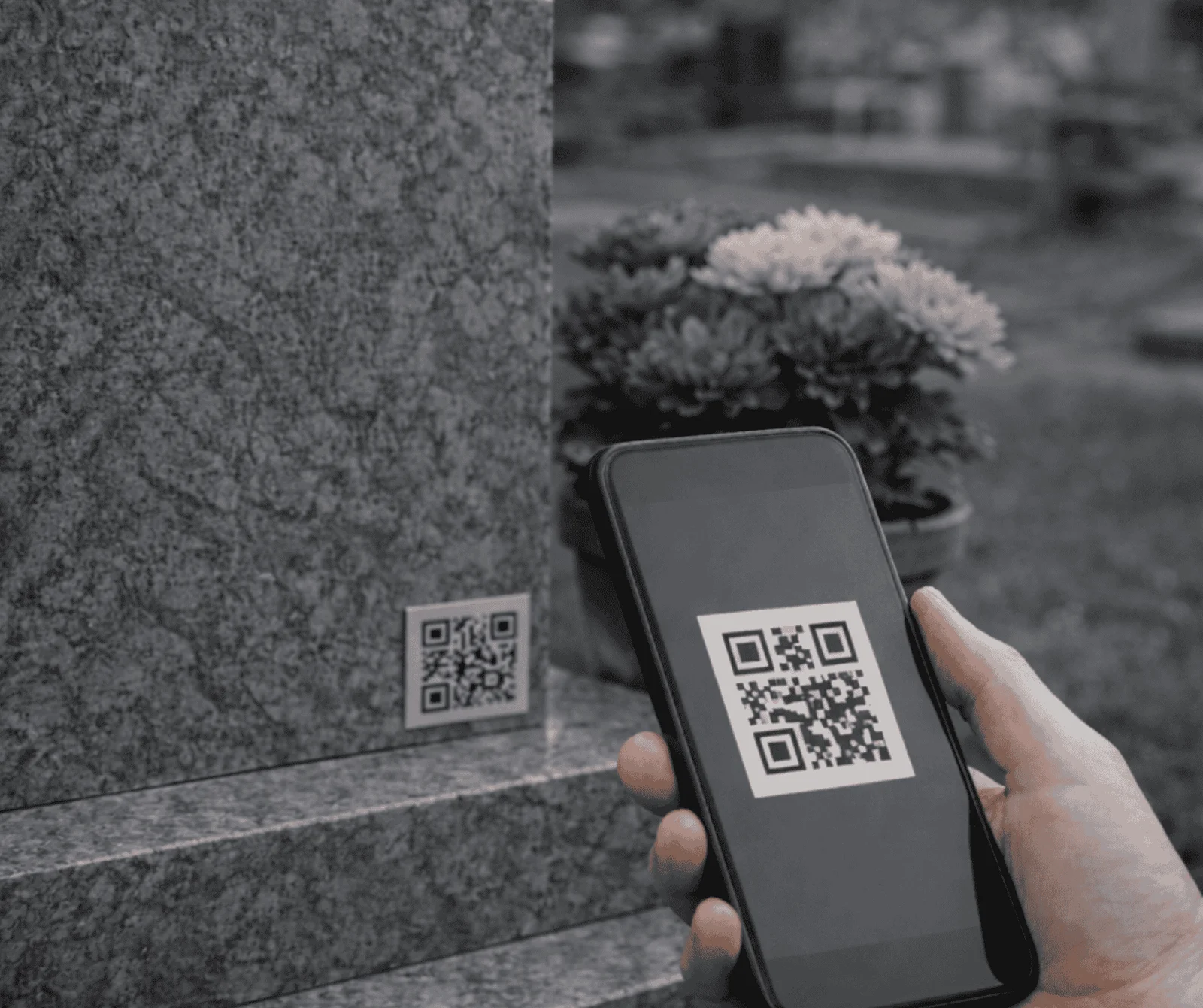 QR kód na pomníku